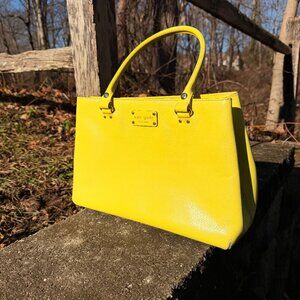Kate Spade Bright Yellow Leather Tote Bag